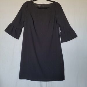 Talbots Dress Black Size 8P Tulip Sleeve Lined Casual Classic Office